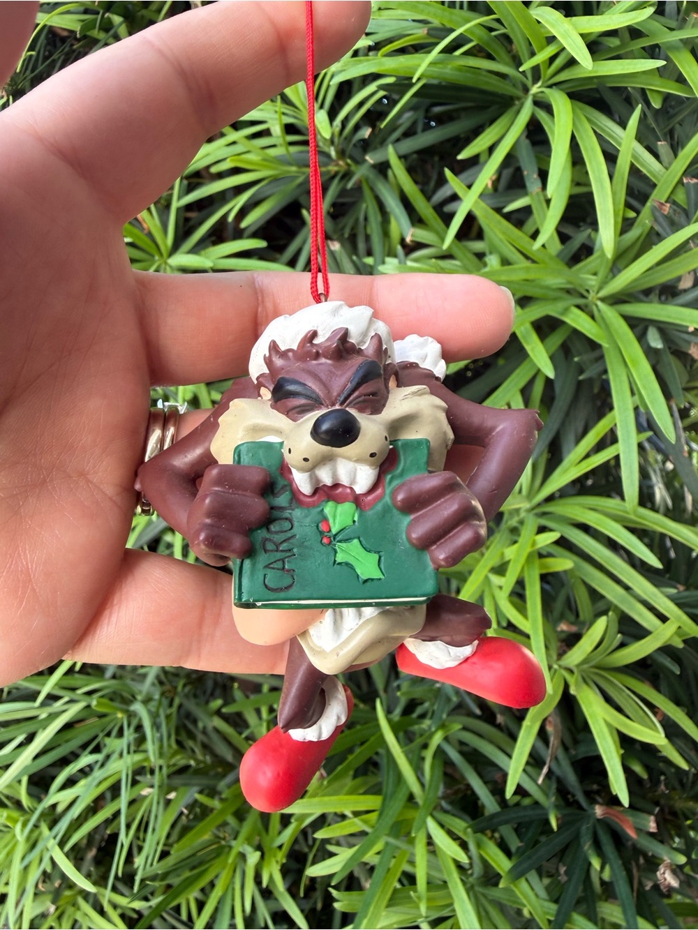 Warner Bros. Taz Holiday Ornament in Brown, Red & Green